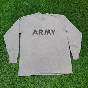 US Army APFU Physical Training Long Sleeve T-Shirt Military Issue Large PT Shirt